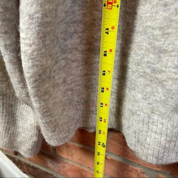 FRAME Oversized Swing Marled Knit Tan TurtleNeck Wool Alpaca Stretch Sweater XL - Picture 14 of 16
